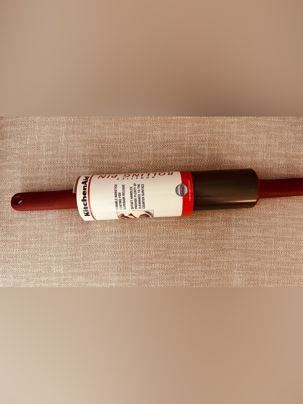 NWT/ KitchenAid Nonstick Rolling Pin in Red & Gray